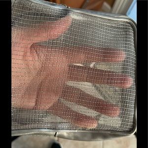 Small Silver Metallic Mesh Travel Bag